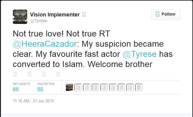 Tyrese Gibson Agama Islam