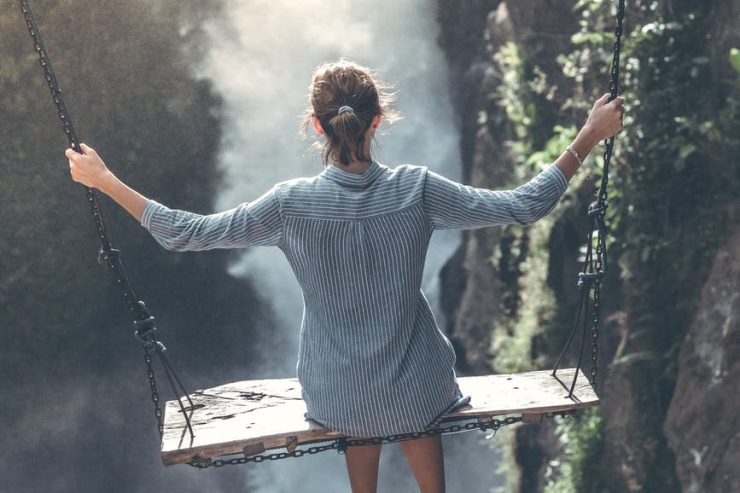 woman wearing grey long sleeved top photography